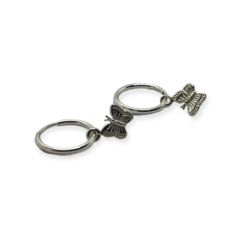ART 2 Aros Argollas Colgantes Mariposas Plata 925