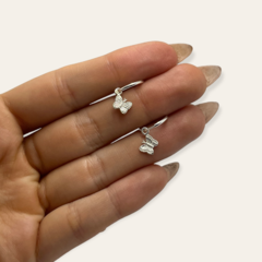 ART 2 Aros Argollas Colgantes Mariposas Plata 925 - comprar online