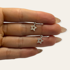 ART 2 Aros Argollas Colgantes Estrella Plata 925 - comprar online