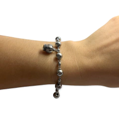8560 Pulsera Bolitas con dije Corona (8 mm) Acero Quirúrgico - comprar online