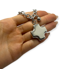 8565 Pulsera Cruz y Corazon Acero Quirúrgico en internet