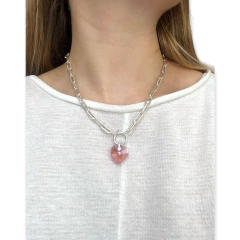 Cadena Forcet + Dije 18 mm Premium - Variedad de medidas/Colores Plata Italiana - Stal Joyas