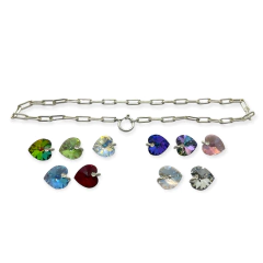 Cadena Forcet + Dije 18 mm Premium - Variedad de medidas/Colores Plata Italiana - comprar online