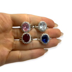 ART 54 Anillo Piedras - Variedad de Colores Plata 925