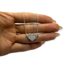 4240-5 Conjunto Dije y Cadena Corazon Acero Blanco - comprar online