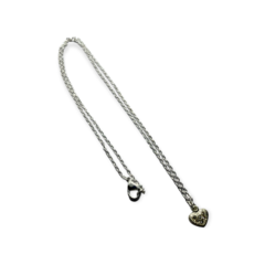 4240-1 Conjunto Dije y Cadena Corazon Acero Blanco - comprar online
