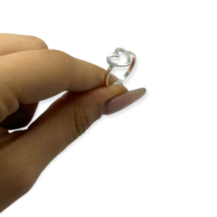 0386 Anillo Corazon Acero Blanco