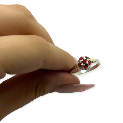 NAR 1 Anillo Frutilla Con Piedras - Variedad Colores Plata y Oro - tienda online