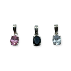 LARA 10 Dije Piedra - Variedad de colores Plata 925