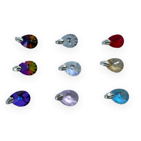 SWA-4 Dije Forma de Gota - Variedad de Colores Plata Italiana (SIN CADENA)