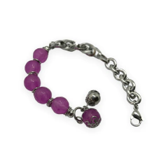 8614 Pulsera Eslabones y Piedras Moradas Acero Quirúrgico - comprar online