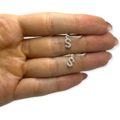 ART 67 Aros Argollas de Iniciales (X2 Unidades) Plata 925