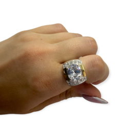 AG 620 Anillo Premium Piedra - Variedad de colores Plata 925 y Oro en internet