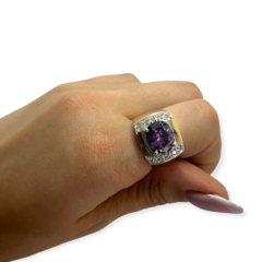 AG 620 Anillo Premium Piedra - Variedad de colores Plata 925 y Oro - tienda online