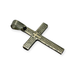 5147- CH Dije Cruz Padre Nuestro (30 x 22 mm) Acero Quirúrgico