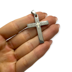 5147 Dije Cruz Padre Nuestro (40 x 30 mm) Acero Quirúrgico - comprar online
