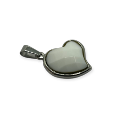 5253 Dije Corazon Piedra Blanca Acero Quirúrgico - comprar online
