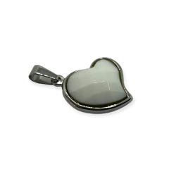 5253 Dije Corazon Piedra Blanca Acero Quirúrgico - comprar online