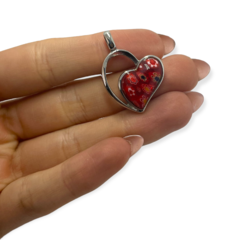 5270 Dije Corazon Murano Rojo Acero Quirúrgico