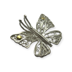 LARA 17 Dije Mariposa Plata y Oro - Stal Joyas