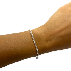 2.7 gr Pulsera Finita Trenzada Plata Italiana