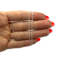 1.6 gr Cadena Trenzada (45 cm) Plata Italiana - comprar online