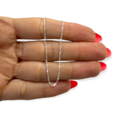 1.3 gr Cadena Finita Trenzada (45 cm) Plata Italiana
