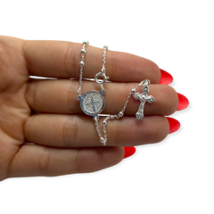 6.7 gr Rosario San Benito de 40 cm Plata 925 (4 mm)