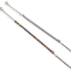 8806-1-2 Pulsera Piedras - Variedad de Colores Acero Blanco - comprar online