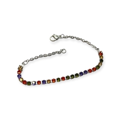 Imagen de 8806-1-2 Pulsera Piedras - Variedad de Colores Acero Blanco