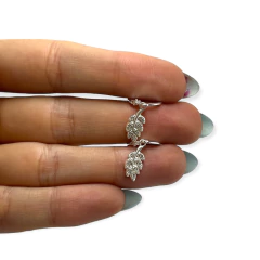 3564-1 Aros Argollas con Hojas Acero Blanco