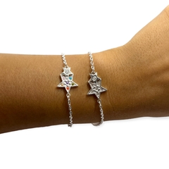 8819-1-2 Pulsera Estrellas - Variedad de Colores Acero Blanco