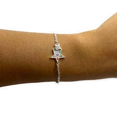 8819-1-2 Pulsera Estrellas - Variedad de Colores Acero Blanco - Stal Joyas