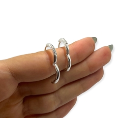 3576-PL Aros Argollas con Cubics (16 mm) Acero Blanco en internet