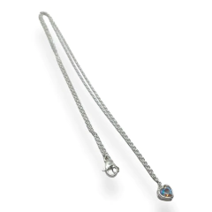 4250-1 Conjunto Corazon Tornasolado y Cadena Acero Blanco
