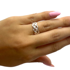 0400 Anillo de Diseño Acero Blanco - comprar online