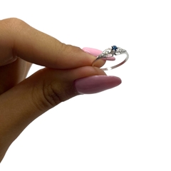 ART 40 Anillo Finito Piedra - Variedad de Colores Plata 925 en internet