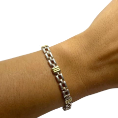 VI PU-4 Pulsera Eslabones Plata y Oro - comprar online
