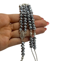ROPI 2 GR Rosario Piedras Humo Tornasoladas (45cm) Plata 925 - Stal Joyas