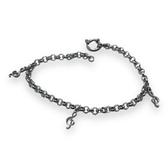 S/C Pulsera con Dijes Claves del sol Acero Quirúrgico