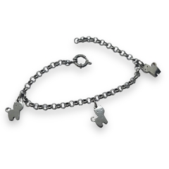 S/C Pulsera con Dijes Gatos Acero Quirúrgico
