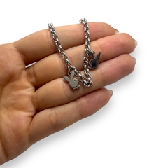 S/C Pulsera con Dijes Conejos Acero Quirúrgico - comprar online