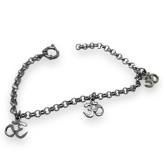 S/C Pulsera con Dijes Om Acero Quirúrgico