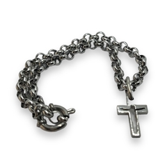 S/C Pulsera con Dije Cruz Acero Quirúrgico