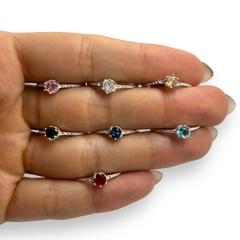 ART 55 Anillo Piedra - Variedad de colores Plata 925