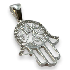 1.5 gr Dije Mano de Fatima Cubics Plata Italiana