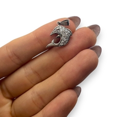 2.2 gr Dije Delfín con Cubics Plata Italiana - comprar online