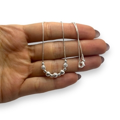3.8 gr Conjunto Bolitas - Dije y Cadena Plata Italiana - Stal Joyas