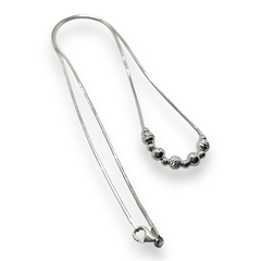 3.8 gr Conjunto Bolitas - Dije y Cadena Plata Italiana - tienda online