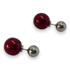 3335 Aros Estilo Dior Bordo (8x12 mm) Acero Quirúrgico